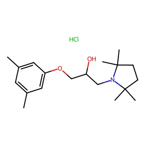 1-(3,5-dimethylphenoxy)-3-(2,2,5,5-tetramethylpyrrolidin-1-yl)propan-2-ol;hydrochloride structure