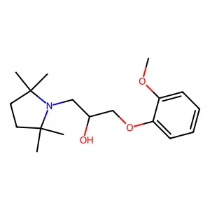 1-(2-methoxyphenoxy)-3-(2,2,5,5-tetramethylpyrrolidin-1-yl)propan-2-ol structure