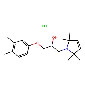 1-(3,4-dimethylphenoxy)-3-(2,2,5,5-tetramethylpyrrol-1-yl)propan-2-ol;hydrochloride structure