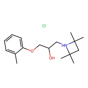 1-(2-methylphenoxy)-3-(2,2,4,4-tetramethylazetidin-1-ium-1-yl)propan-2-ol chloride structure