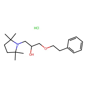 1-(2-phenylethoxy)-3-(2,2,5,5-tetramethylpyrrolidin-1-yl)propan-2-ol;hydrochloride structure
