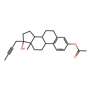 (17-but-2-ynyl-17-hydroxy-13-methyl-7,8,9,11,12,14,15,16-octahydro-6H-cyclopenta[a]phenanthren-3-yl) acetate structure