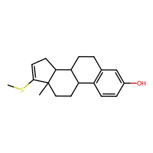 13-methyl-17-methylsulfanyl-6,7,8,9,11,12,14,15-octahydrocyclopenta[a]phenanthren-3-ol structure