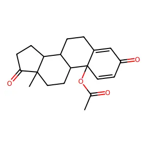 (13-methyl-3,17-dioxo-7,8,9,11,12,14,15,16-octahydro-6H-cyclopenta[a]phenanthren-10-yl) acetate structure