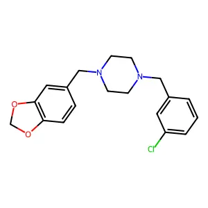 1-(1,3-benzodioxol-5-ylmethyl)-4-(3-chlorobenzyl)piperazine structure