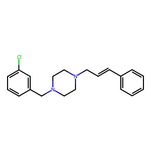 1-(3-chlorobenzyl)-4-[(2E)-3-phenylprop-2-en-1-yl]piperazine structure