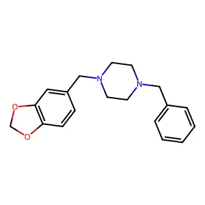 1-(1,3-benzodioxol-5-ylmethyl)-4-benzylpiperazine structure