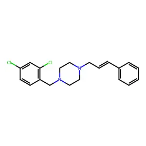 1-(2,4-dichlorobenzyl)-4-[(2E)-3-phenylprop-2-en-1-yl]piperazine structure