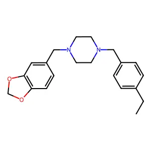1-(1,3-benzodioxol-5-ylmethyl)-4-(4-ethylbenzyl)piperazine structure
