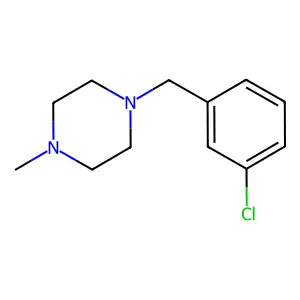 1-[(3-chlorophenyl)methyl]-4-methylpiperazine structure