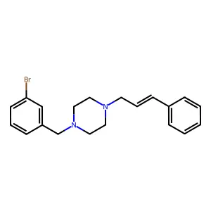 1-(3-bromobenzyl)-4-[(2E)-3-phenylprop-2-en-1-yl]piperazine structure