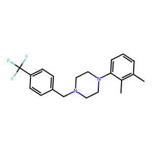 1-(2,3-dimethylphenyl)-4-[4-(trifluoromethyl)benzyl]piperazine structure