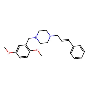 1-(2,5-dimethoxybenzyl)-4-[(2E)-3-phenylprop-2-en-1-yl]piperazine structure