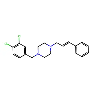 1-(3,4-dichlorobenzyl)-4-[(2E)-3-phenylprop-2-en-1-yl]piperazine structure