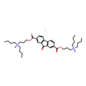 dibutyl-[3-[7-[3-[dibutyl(methyl)azaniumyl]propoxycarbonyl]-9-oxofluorene-2-carbonyl]oxypropyl]-methylazanium diiodide structure