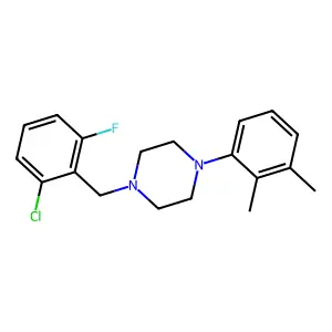 1-(2-chloro-6-fluorobenzyl)-4-(2,3-dimethylphenyl)piperazine structure
