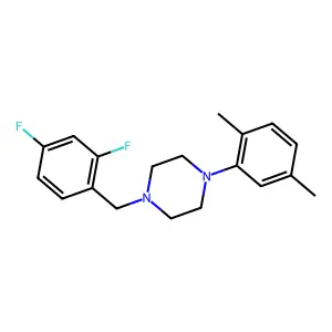 1-(2,4-difluorobenzyl)-4-(2,5-dimethylphenyl)piperazine structure