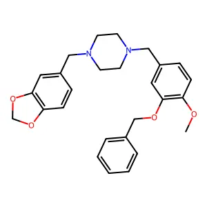 1-(1,3-benzodioxol-5-ylmethyl)-4-[3-(benzyloxy)-4-methoxybenzyl]piperazine structure