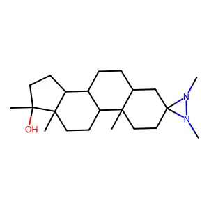 1',2',10,13,17-pentamethylspiro[2,4,5,6,7,8,9,11,12,14,15,16-dodecahydro-1H-cyclopenta[a]phenanthrene-3,3'-diaziridine]-17-ol structure