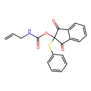 Carbamic acid, 2-propenyl-, 2,3-dihydro-1,3-dioxo-2-(phenylthio)-1H-inden-2-yl ester structure