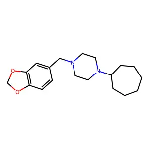 1-(1,3-benzodioxol-5-ylmethyl)-4-cycloheptylpiperazine structure