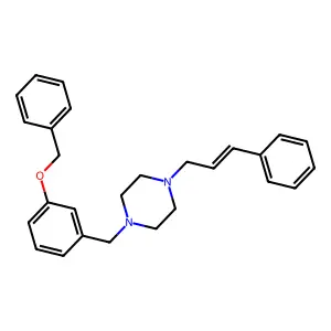 1-[3-(benzyloxy)benzyl]-4-[(2E)-3-phenylprop-2-en-1-yl]piperazine structure