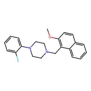 1-(2-fluorophenyl)-4-[(2-methoxynaphthalen-1-yl)methyl]piperazine structure