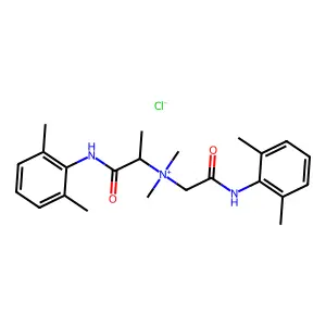 [2-(2,6-dimethylanilino)-2-oxoethyl]-[1-(2,6-dimethylanilino)-1-oxopropan-2-yl]-dimethylazanium chloride structure