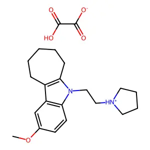 5H-Cyclohept(b)indole, 6,7,8,9,10-pentahydro-2-methoxy-5-(2-pyrrolidinoethyl)-, oxalate structure