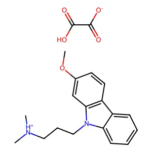 2-hydroxy-2-oxoacetate3-(2-methoxycarbazol-9-yl)propyl-dimethylazanium structure