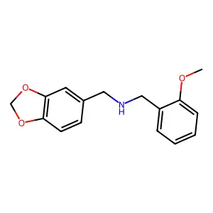 1-(1,3-benzodioxol-5-yl)-N-[(2-methoxyphenyl)methyl]methanamine structure