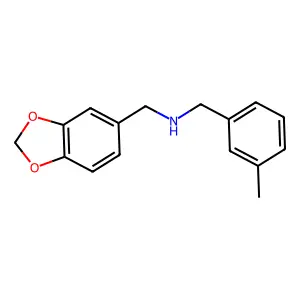 1-(1,3-benzodioxol-5-yl)-N-[(3-methylphenyl)methyl]methanamine structure