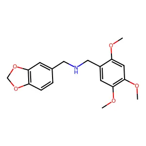 1-(1,3-benzodioxol-5-yl)-N-(2,4,5-trimethoxybenzyl)methanamine structure