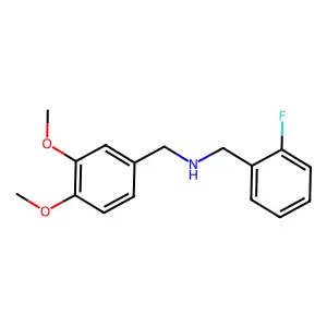 1-(3,4-dimethoxyphenyl)-N-[(2-fluorophenyl)methyl]methanamine structure