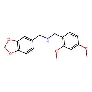 1-(1,3-benzodioxol-5-yl)-N-(2,4-dimethoxybenzyl)methanamine structure