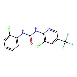 1-(2-chlorophenyl)-3-[3-chloro-5-(trifluoromethyl)-2-pyridinyl]urea structure