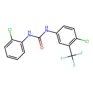 1-(2-chlorophenyl)-3-[4-chloro-3-(trifluoromethyl)phenyl]urea structure