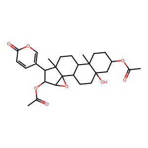 [(2S,4R,5R,6R,7R,11R,14S,16S)-5-acetyloxy-16-hydroxy-7,11-dimethyl-6-(6-oxopyran-3-yl)-3-oxapentacyclo[8.8.0.02,4.02,7.011,16]octadecan-14-yl] acetate structure