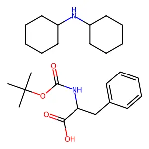N-cyclohexylcyclohexanamine(2S)-2-[(2-methylpropan-2-yl)oxycarbonylamino]-3-phenylpropanoic acid structure