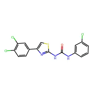 1-(3-chlorophenyl)-3-[4-(3,4-dichlorophenyl)-1,3-thiazol-2-yl]urea structure