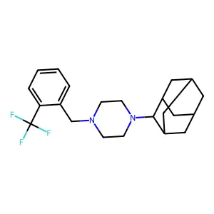 1-(2-adamantyl)-4-[[2-(trifluoromethyl)phenyl]methyl]piperazine structure