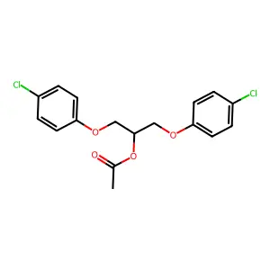 1,3-bis(4-chlorophenoxy)propan-2-yl acetate structure