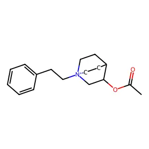 [1-(2-phenylethyl)-1-azoniabicyclo[2.2.2]octan-3-yl] acetate structure