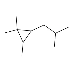 1,1,2-trimethyl-3-(2-methylpropyl)cyclopropane structure