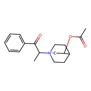 [1-(1-oxo-1-phenylpropan-2-yl)-1-azoniabicyclo[2.2.2]octan-3-yl] acetate structure