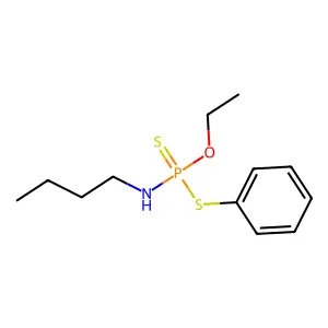 N-[ethoxy(phenylsulfanyl)phosphinothioyl]butan-1-amine structure