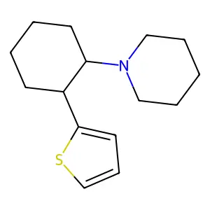 1-(2-thiophen-2-ylcyclohexyl)piperidine structure