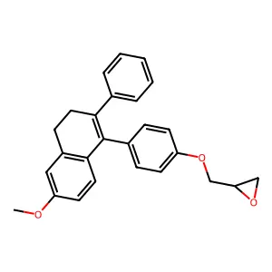 1,2-Dihydro-4-(p-(2,3-epoxypropoxy)phenyl)-7-methoxy-3-phenylnaphthalene structure