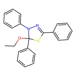 1,3,4-Thiadiazole, 2-ethoxy-2,3-dihydro-2,3,5-triphenyl- structure