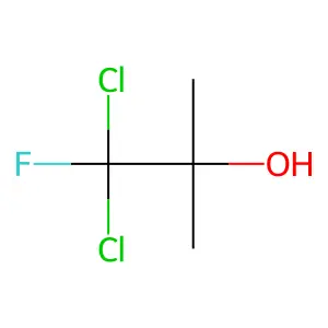 1,1-dichloro-1-fluoro-2-methylpropan-2-ol structure